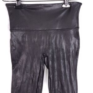 Spanx Vegan Faux Leather Leggings Black Women M